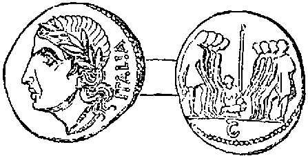 Coin of the Eight Italian Nations taking the Oath of Federation